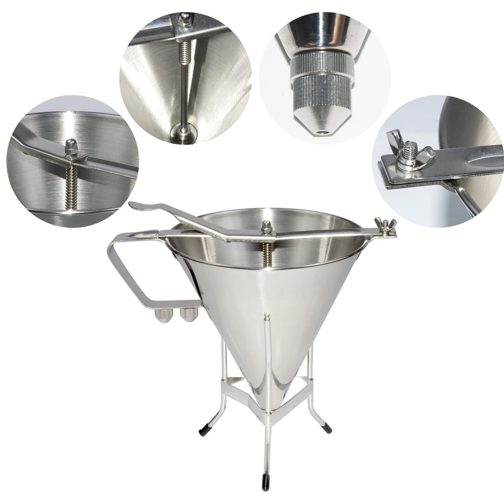 Δοσομετρητής Ανοξείδωτος Χάλυβας 1,5Lt 18,5x29cm Ύψος 21cm με Βάση & 3 Μύτες Κορνέ GTSA 24-4984 - 4