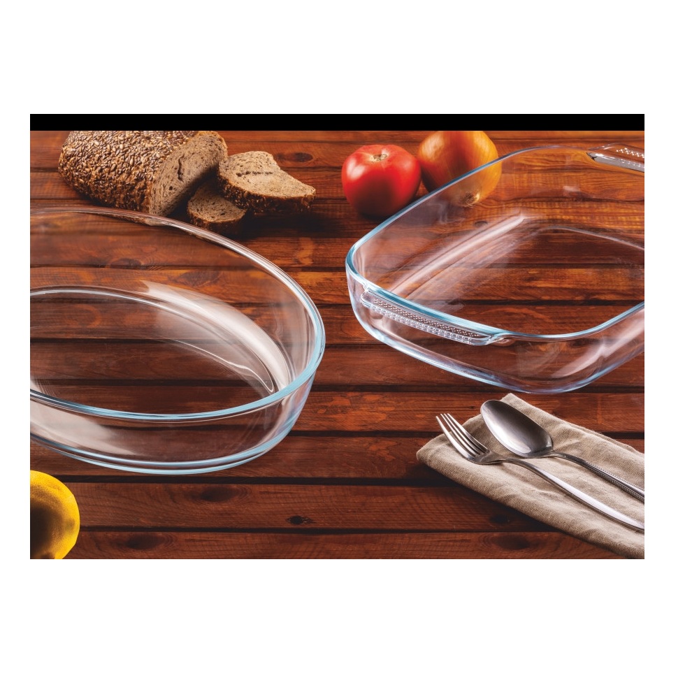 Γάστρα Πυράντοχη Γυάλινη Οβάλ 4Lt 38x25,4x6,5cm Unisafe Uniglass 59200G - 2