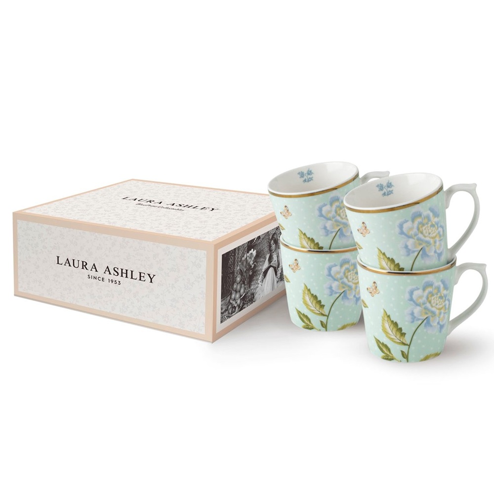 Σετ Κούπες Πορσελάνης Mint Uni 32cl Laura Ashley Heritage Σετ 4 Τεμαχίων Giftbox LA182795 - 2