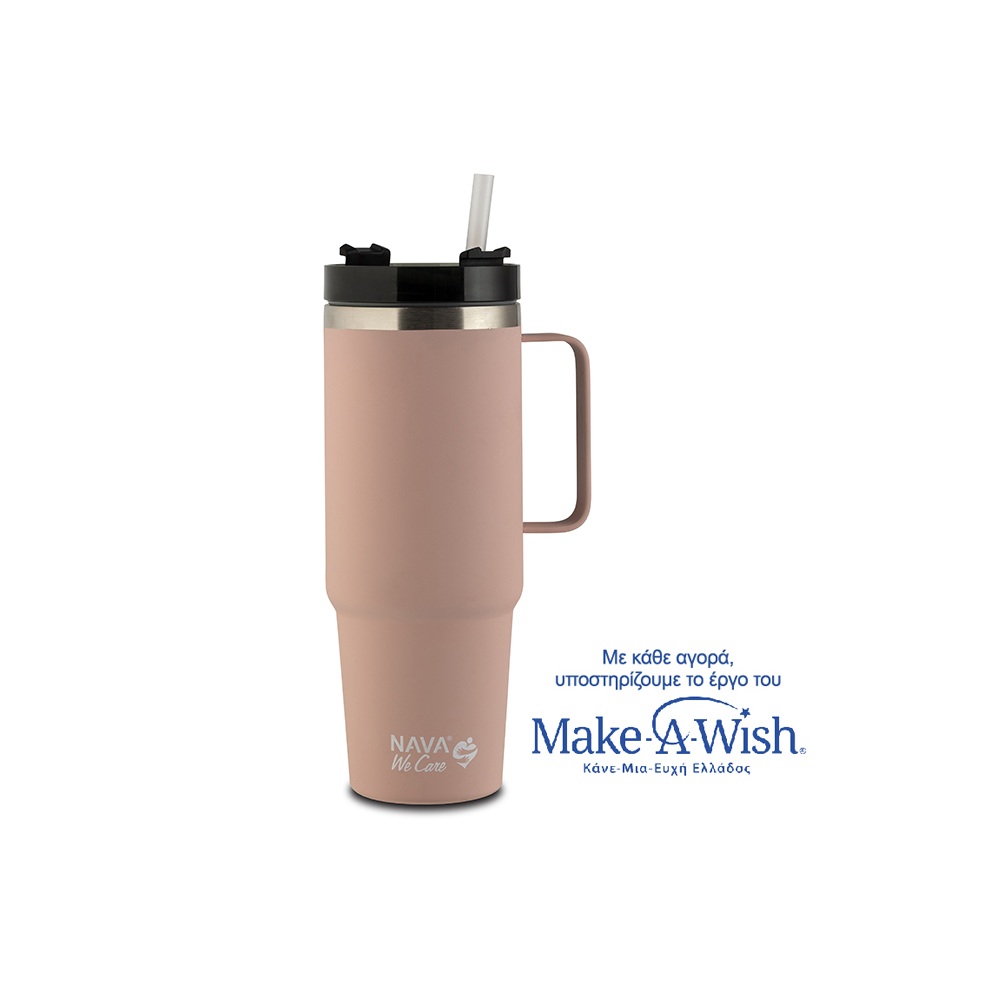 Θερμός Ποτήρι Ανοξείδωτο 18/8 Ροζ 900ml Ø9x24cm NAVA We Care 10-016-100 - 
