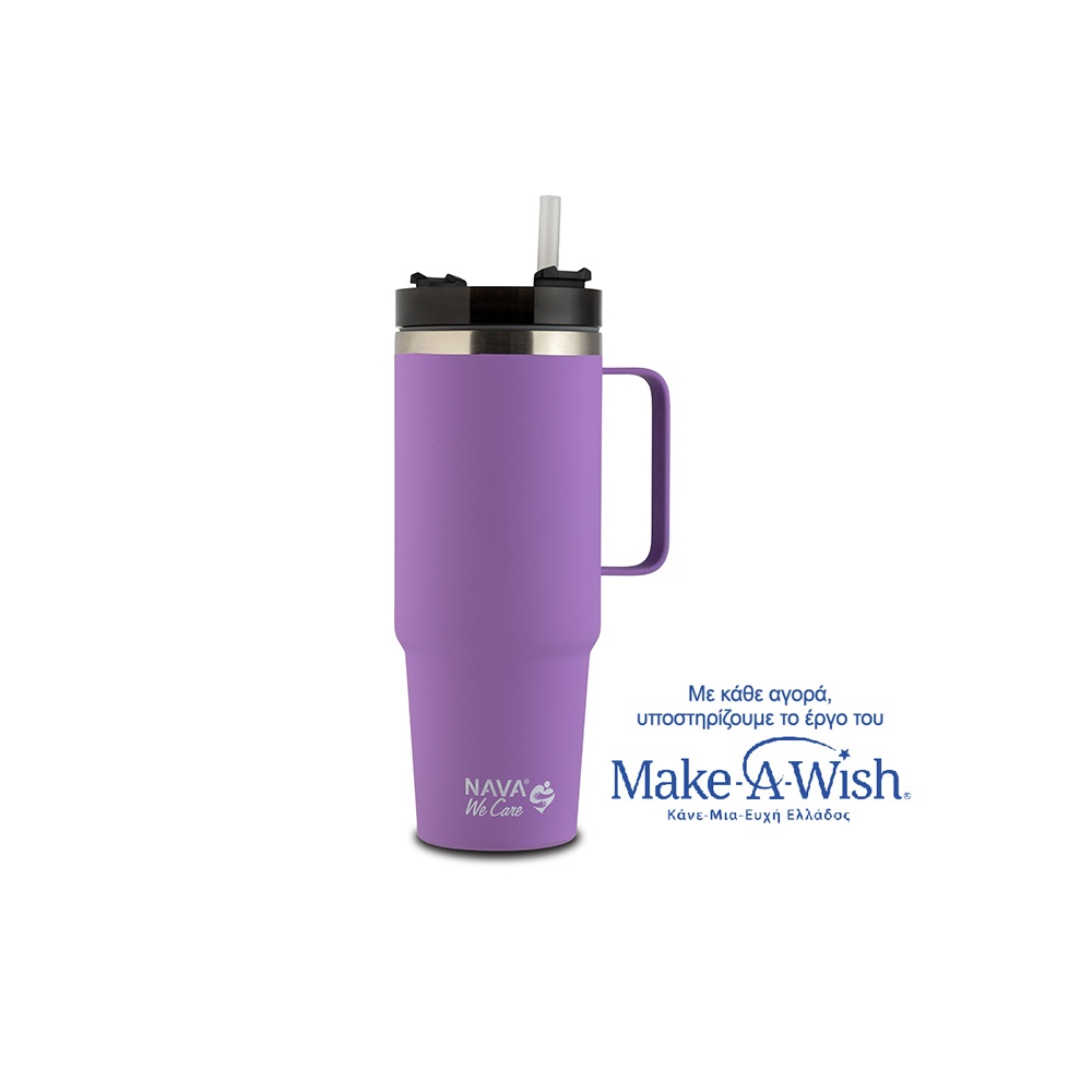 Θερμός Ποτήρι Ανοξείδωτο 18/8 Λιλά 900ml Ø9x24cm NAVA We Care 10-016-102 - 