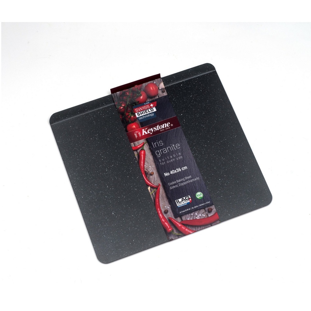 Δίσκος Ζαχαροπλαστικής Ανθρακούχος Χάλυβας Αντικολλητικός Granite 40×36cm Keystone 03.89.40 - 