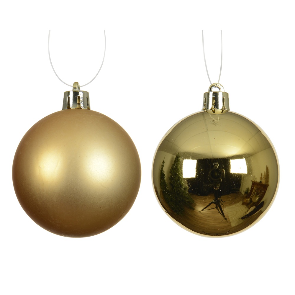 Χριστουγεννιάτικες Μπάλες Πολυστυρενίου Χρυσές Shiny–Matt Ø10cm Σετ 4τμχ Plastic Free Decoris 021662 - 2