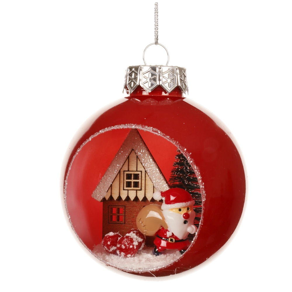 Χριστουγεννιάτικη Μπάλα PET shatterproof D8cm Santa Decoris 024806-1 - 