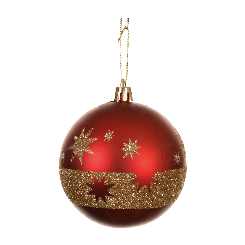 Χριστουγεννιάτικη Μπάλα PP Φ8cm Red-Gold Decoris 024813-1 - 