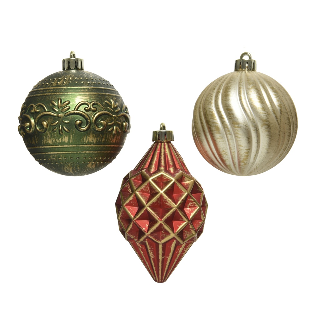 Χριστουγεννιάτικες Μπάλες Shatterproof Gold Antique Mix D8cm Σετ 9τμχ Decoris 029265 - 2