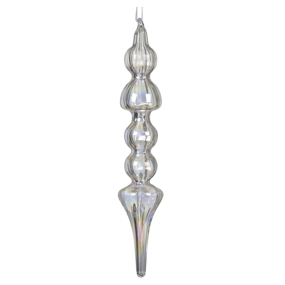 Χριστουγεννιάτικο Στολίδι Glass Transparent Iris D4×H18cm Decoris 070454-2 - 1