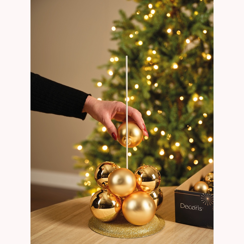 Σετ Στολίδια Γυάλινα Shiny–Matt Light Gold D.4cm Colour Box 21τμχ Christmas Collection Decoris 130051 - 4