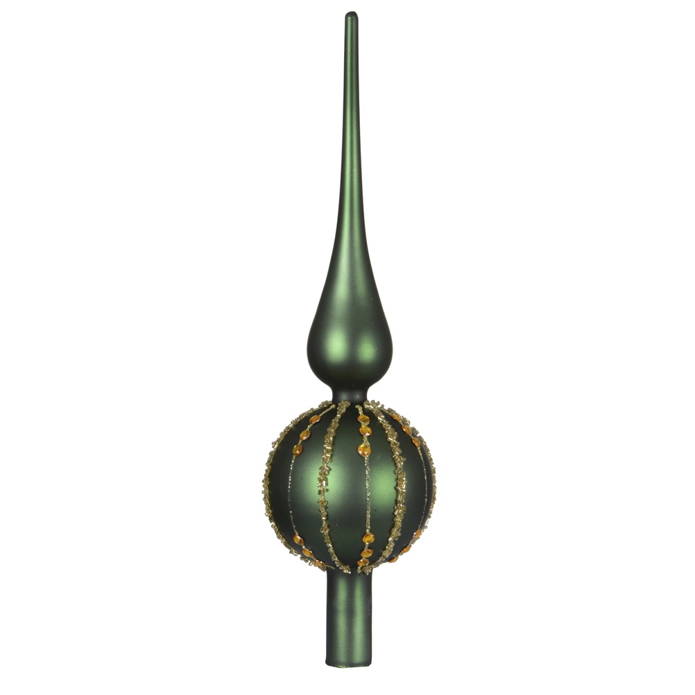 Κορυφή Δέντρου Γυάλινη Εμαγιέ–Matt με Glitter D.8cm H.31cm Christmas Collection Decoris 170235-1 - 