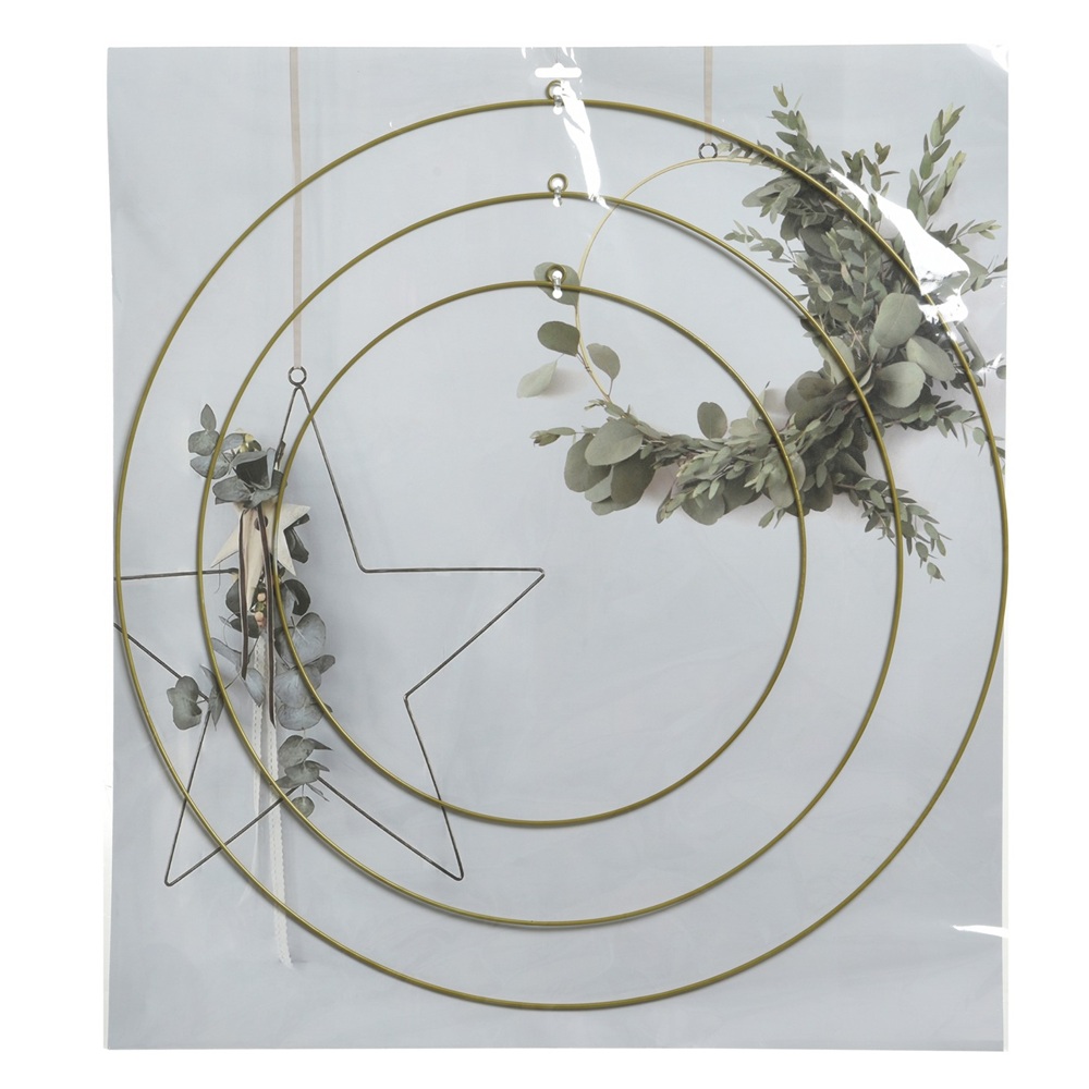 Μεταλλικό Σετ Στεφανιών Iron Gold D.30-40-50cm Decoris 386394-1 - 2