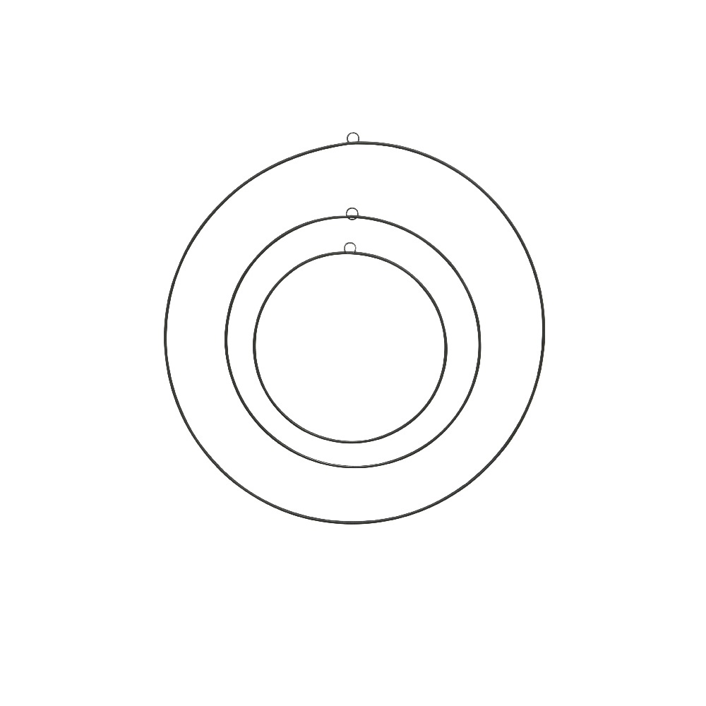 Μεταλλικό Σετ Στεφανιών Iron Black D.30-40-50cm Decoris 386394-2 - 