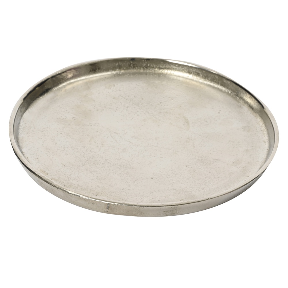 Διακοσμητικός Δίσκος Αλουμινίου Silver Ø35cm Kaemingk 386457 - 