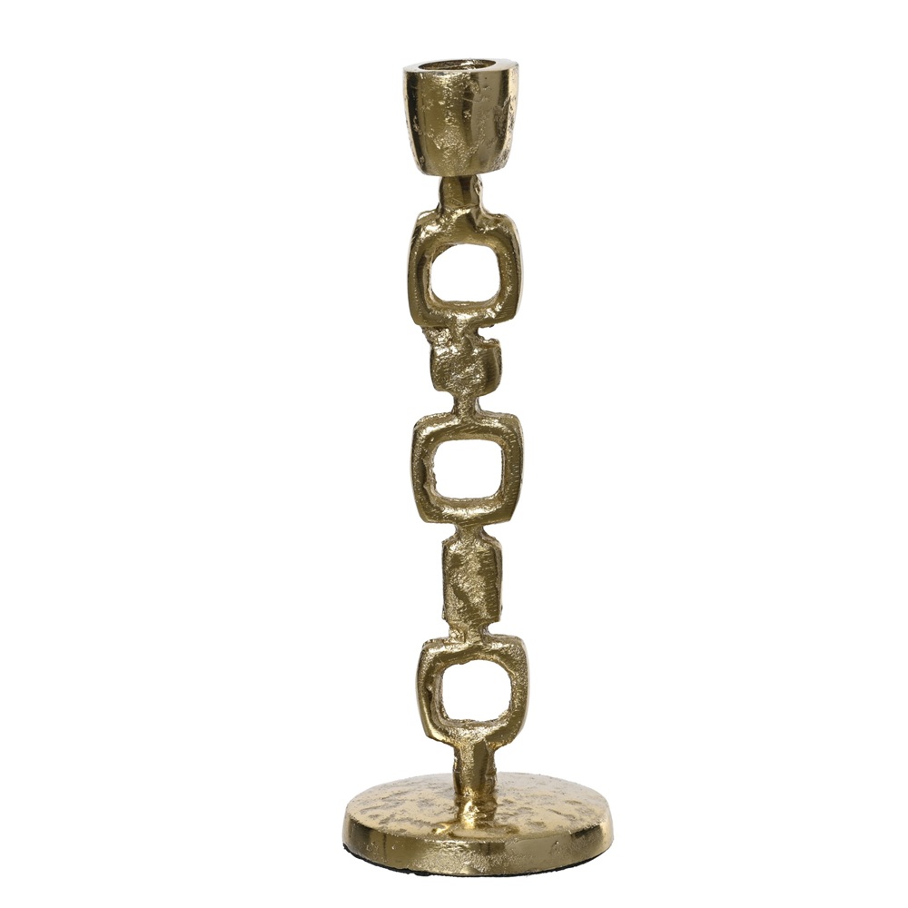 Κηροπήγιο Αλουμινίου Gold Ανακυκλωμένο Υλικό 8×8×24cm Kaemingk 386953 - 