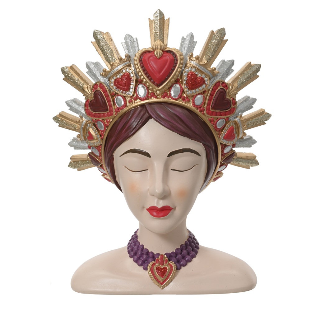 Γλάστρα Πολυρεζίνη Διακοσμητική Κόκκινο-Χρυσό 26×17×33cm 398523 - 