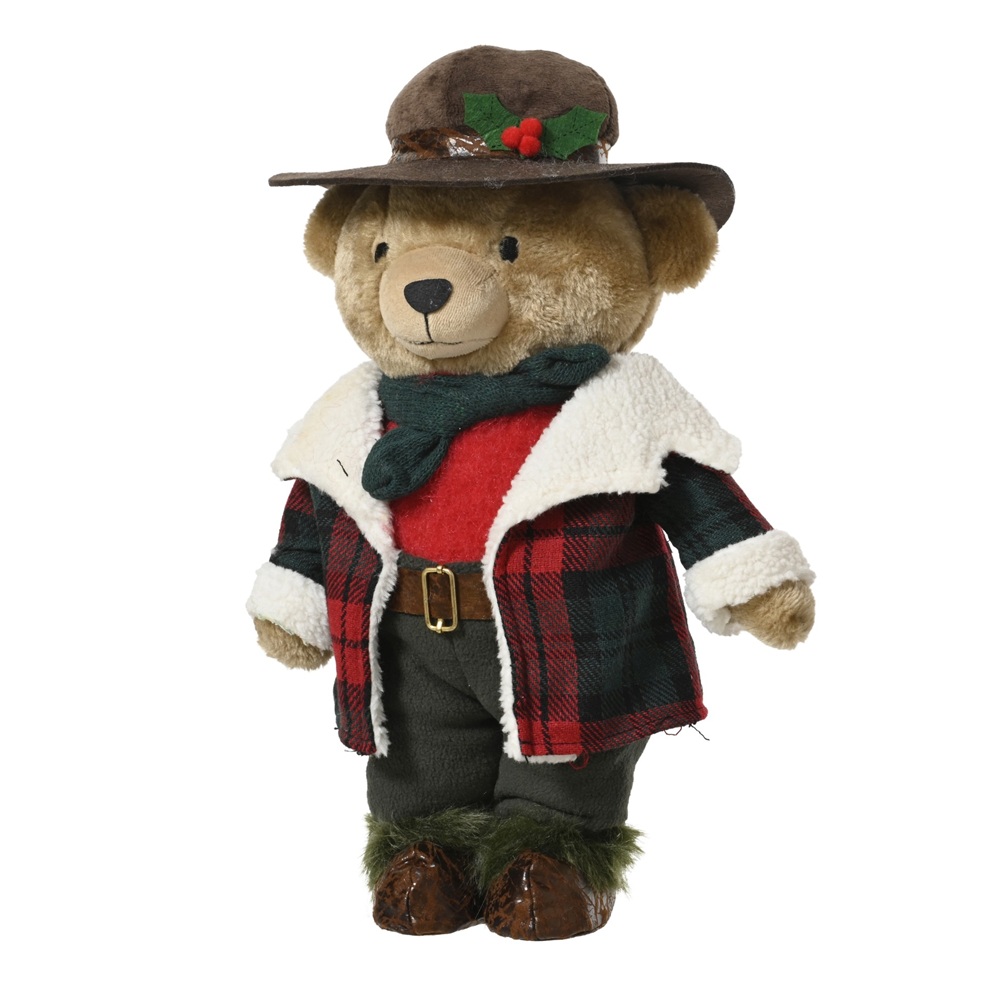 Διακοσμητική Αρκούδα Polyester Standing Bear Πολύχρωμη/Καφέ 14×18×31cm kaemingk 398566-1 - 