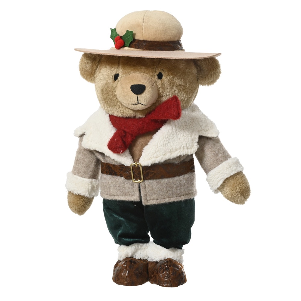 Διακοσμητική Αρκούδα Polyester Standing Bear Πολύχρωμη/Μπεζ 14×18×31cm Kaemingk 398566-2 - 