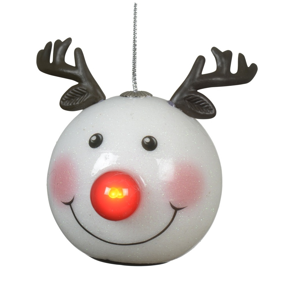 Στολίδι LED Polyfoam Ταράνδος Flashing Effect 8.5×7.5×8.2cm Lumineo 480870-1 - 