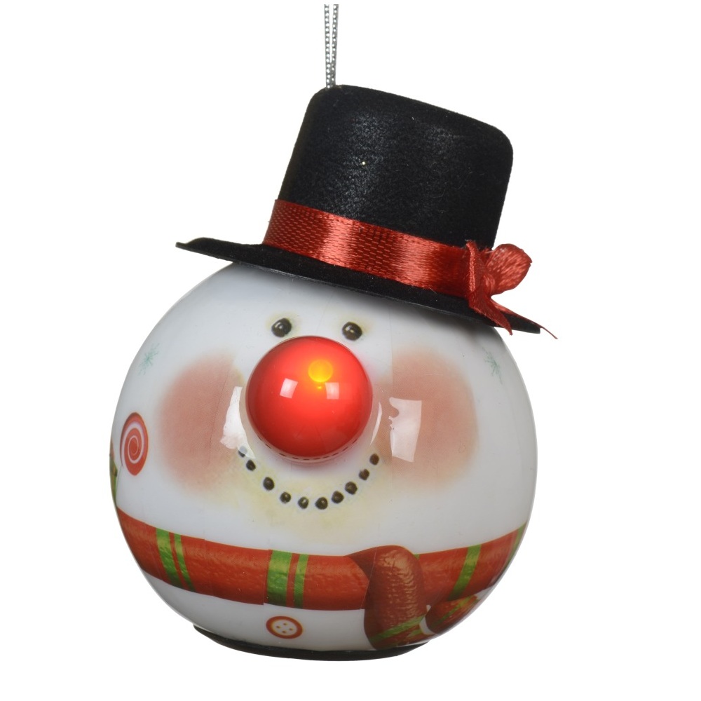 Στολίδι LED Polyfoam Χιονάνθρωπος με Καπέλο Flashing Effect 8.5×7.5×8.2cm Lumineo 480870-3 - 