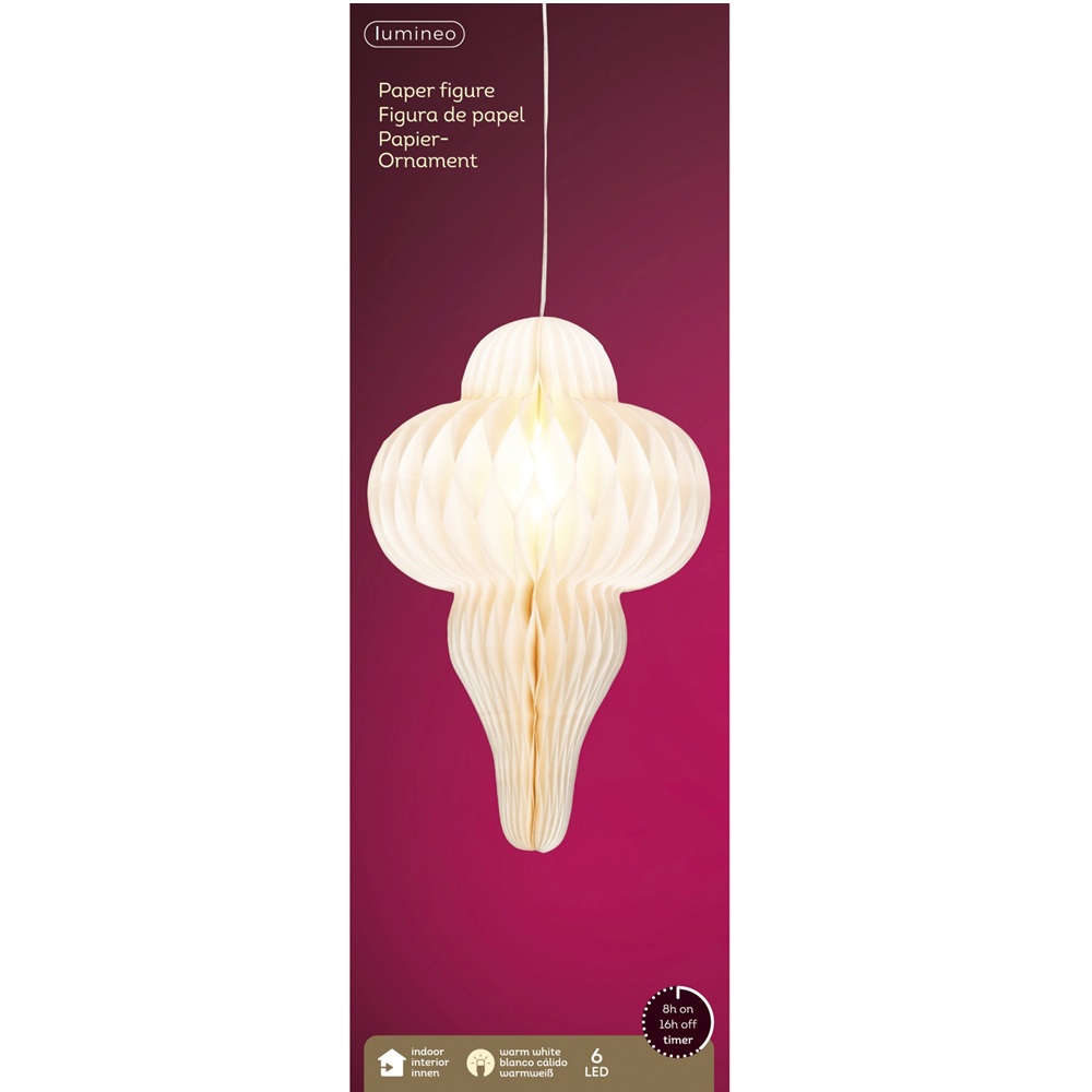 Φωτιστικό Κρεμαστό Χάρτινο LED Σταθερό Φως D24xH38cm Lumineo 489415 - 3