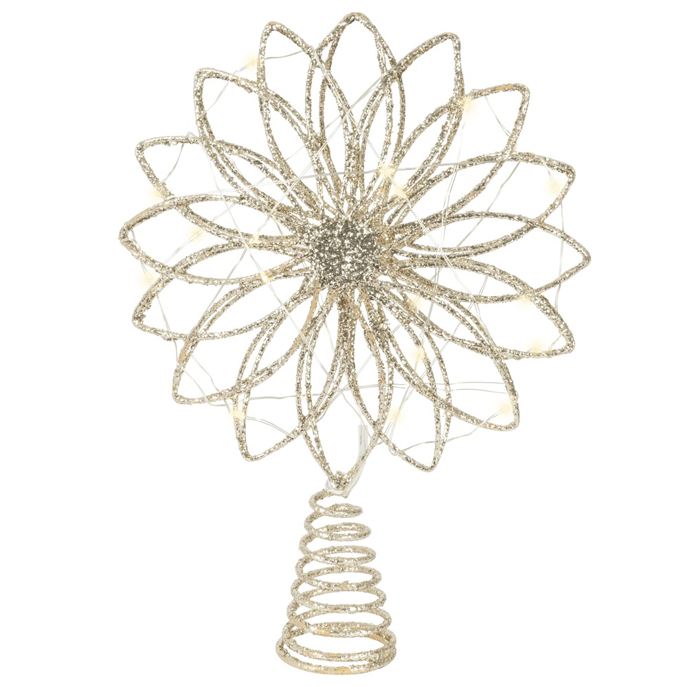 Κορυφή Δέντρου Μεταλλική Micro LED Χρυσή 19×5×26cm BO Lumineo 489689 - 