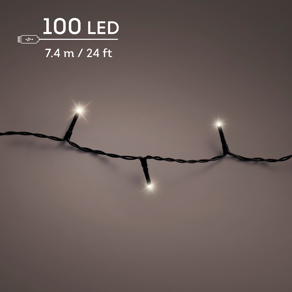 Λαμπάκια LED Duracharge Twinkle 100 Θερμά Λευκά 7.4m Επαναφορτιζόμενα Εξωτερικού Χώρου BO Lumineo 490282 - 