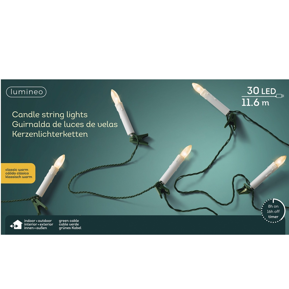 Λαμπάκια LED PVC Κεριά Classic Warm 30L 11.6m Lumineo 490777 - 3