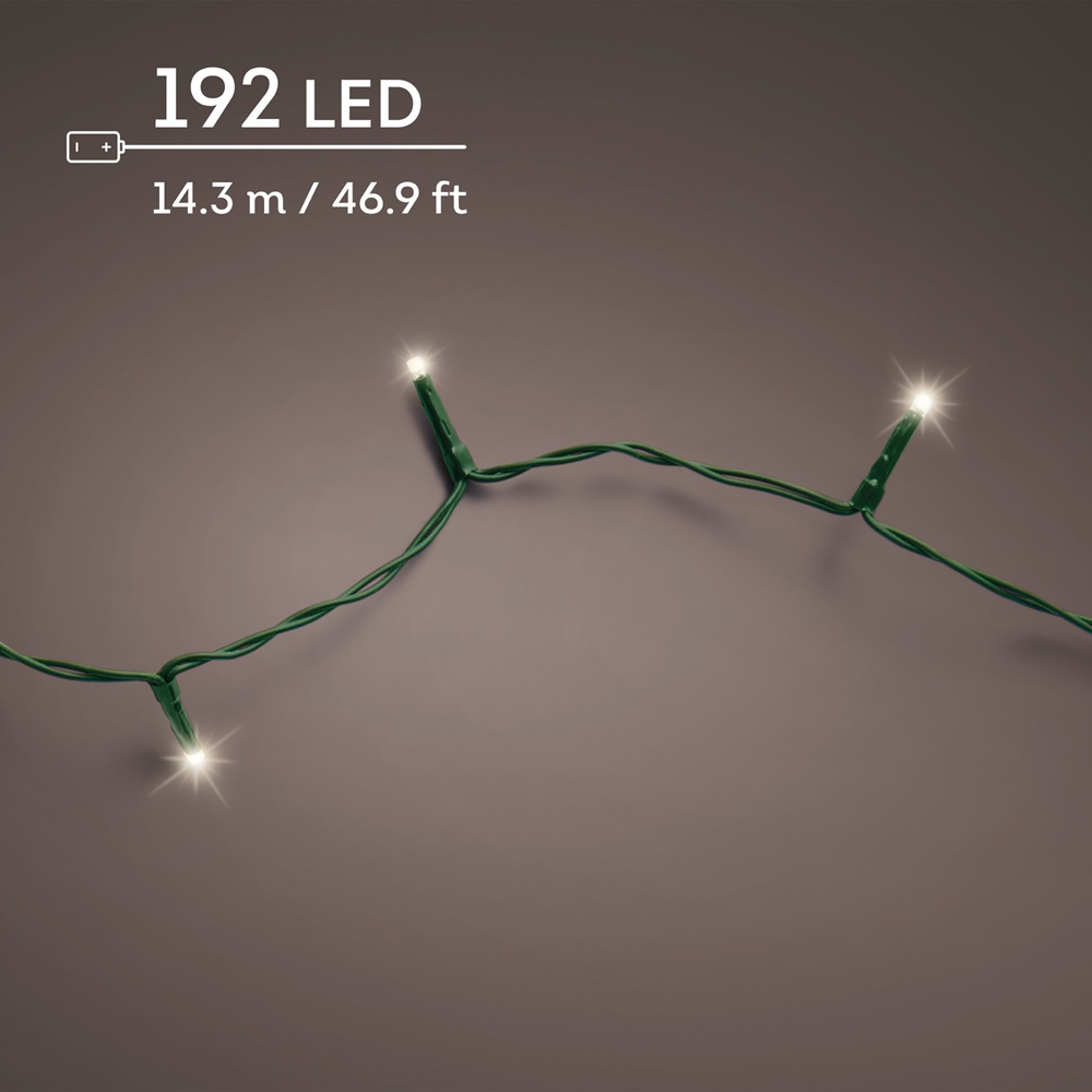 Φωτάκια LED Μπαταρίας 192L 14.32m 8 Λειτουργιών Twinkle Πράσινο Καλώδιο Lumineo 496437 - 