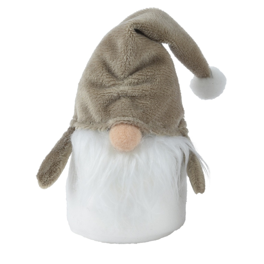 Νάνος Polyester με Organza Hanger Καφέ/Λευκό 6x6x12cm Handmade Kaemingk 530238-1 - 