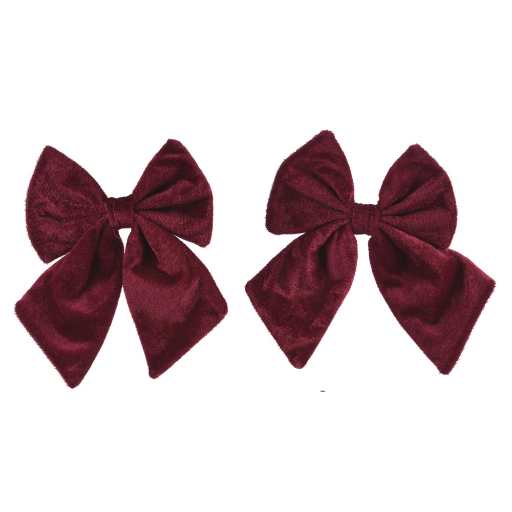 Χριστουγεννιάτικη Κορδέλα Polyester Φιόγκος Oxblood Σετ 2τμχ 14×17cm Christmas Collection 537305-2 - 2