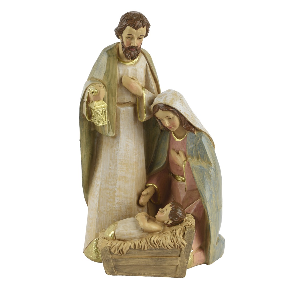 Φάτνη Polyresin Άγια Οικογένεια Painting 14.6×11.2×23.2cm Christmas Collection 537812 - 