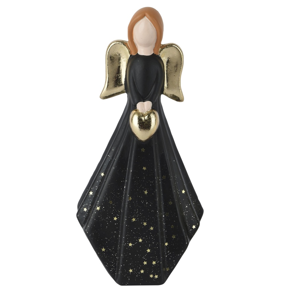 Χριστουγεννιάτικη Φιγούρα Terracotta Άγγελος Black 7.4×9.8×22.7cm Christmas Collection Decoris 537854-1 - 