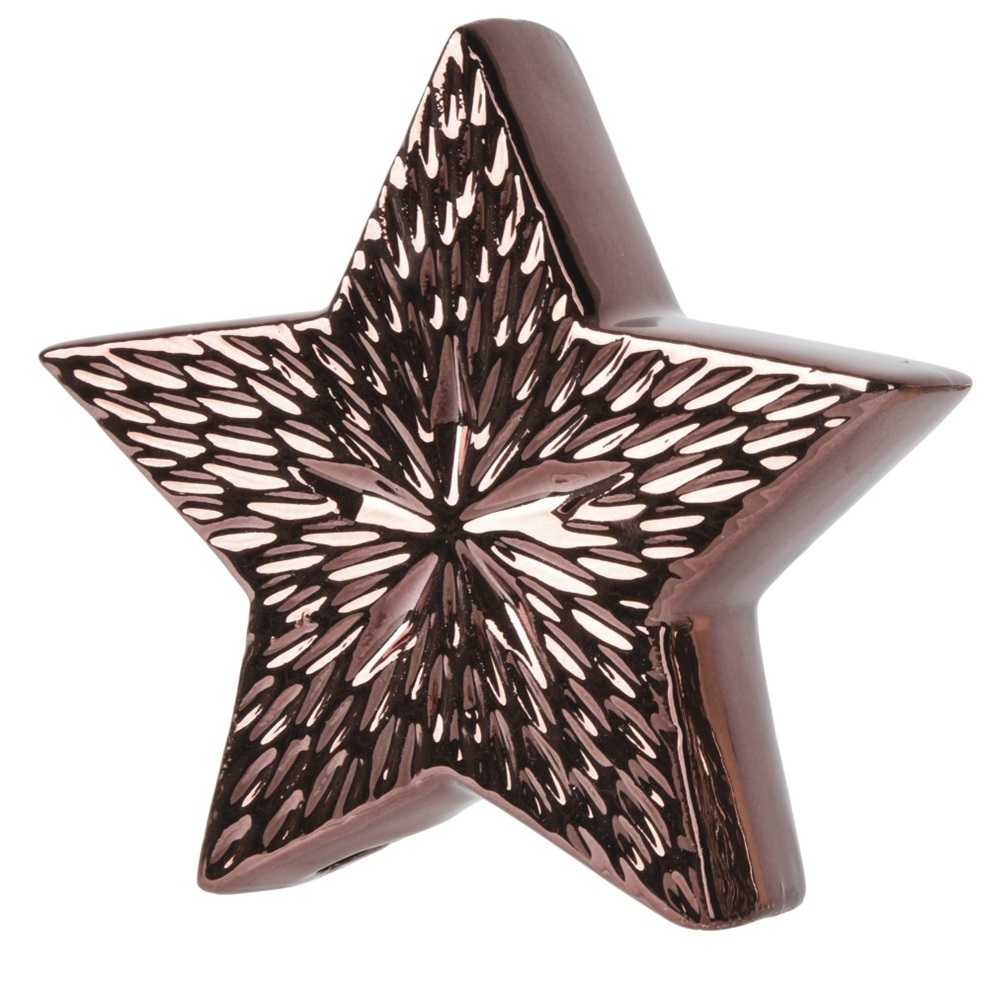Χριστουγεννιάτικο Αστέρι Porcelain Shiny Amber 2.9×12×11cm Christmas Collection Decoris 537864-3 - 