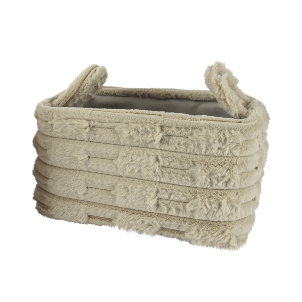 Καλάθι Polyester Rectangle Horizontal Light Brown 25x35x20cm με Λαβές 538531-1 - 