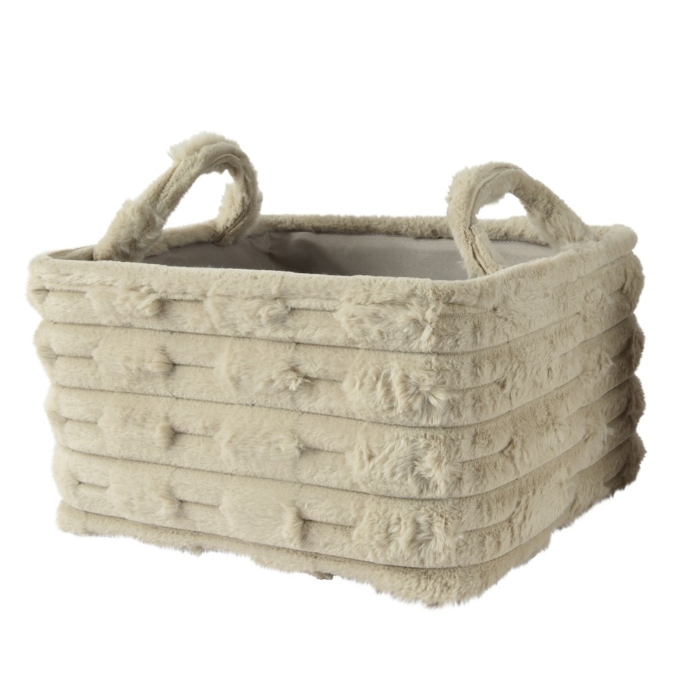 Καλάθι Polyester Rectangle Horizontal Light Brown 30×40×22cm Decoris 538531-2 - 