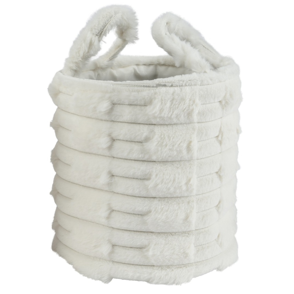 Καλάθι Polyester Στρογγυλό D27×H28cm Off-White Kaemingk 538534-1 - 