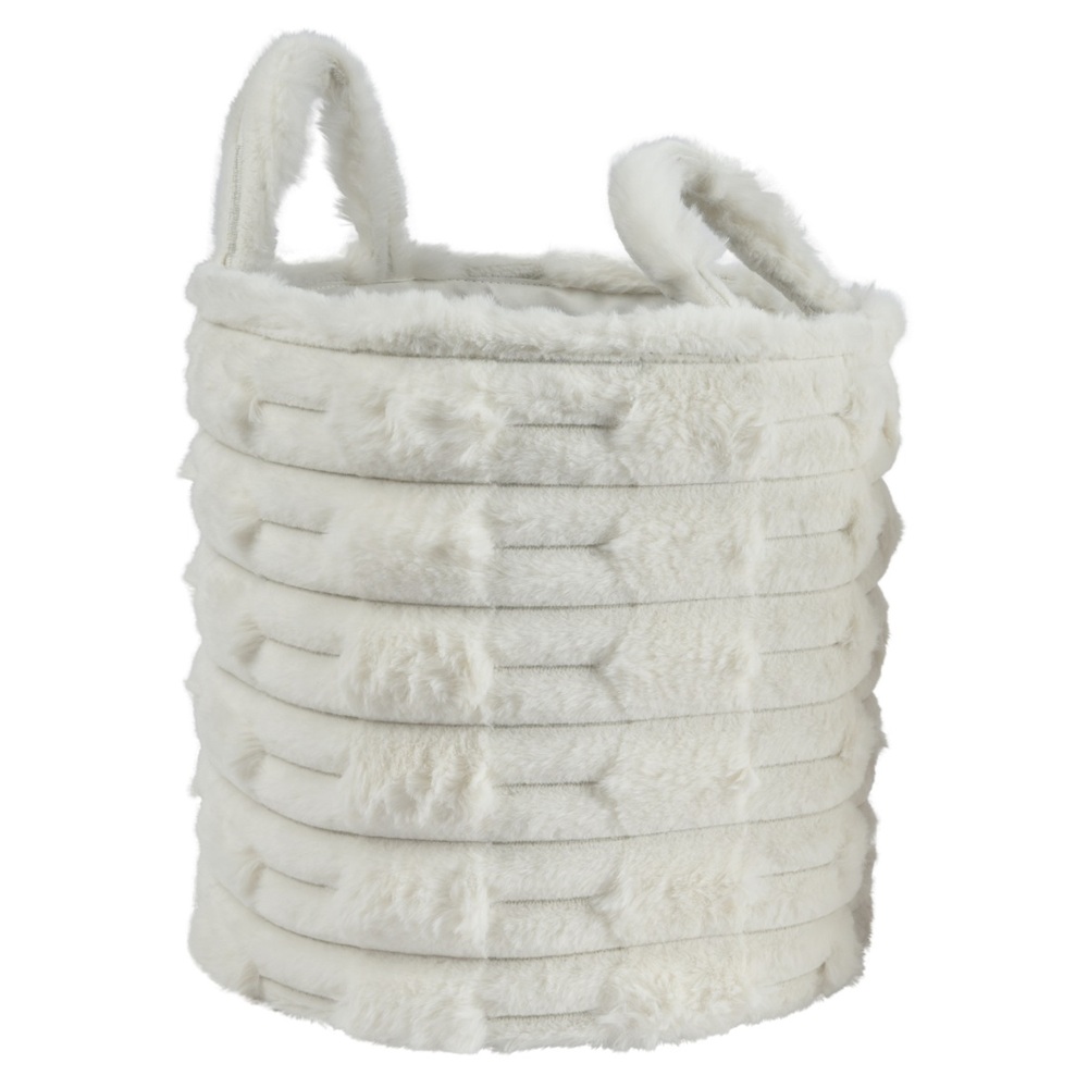 Καλάθι Polyester Στρογγυλό Off-White D.30×H.30cm Kaemingk 538534-3 - 