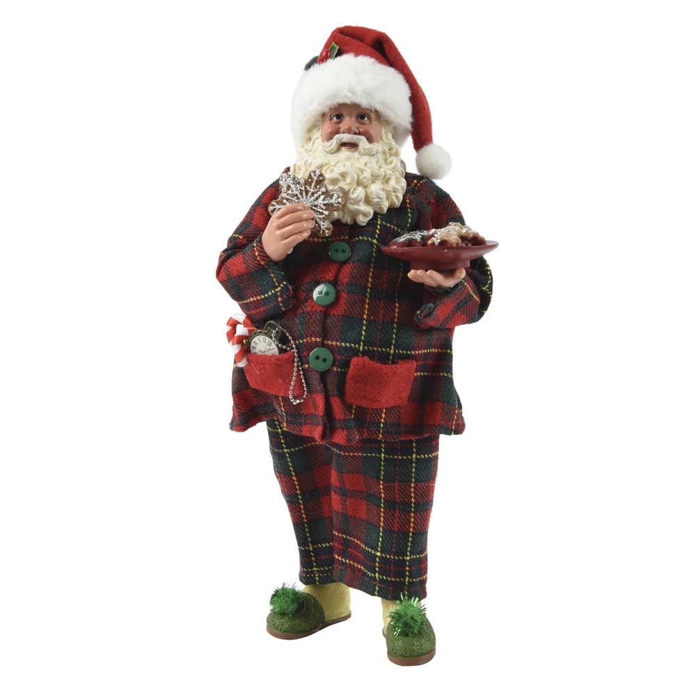 Φιγούρα Polyester Santa in Pajamas L11×W15×H28cm Decoris 547699 - 