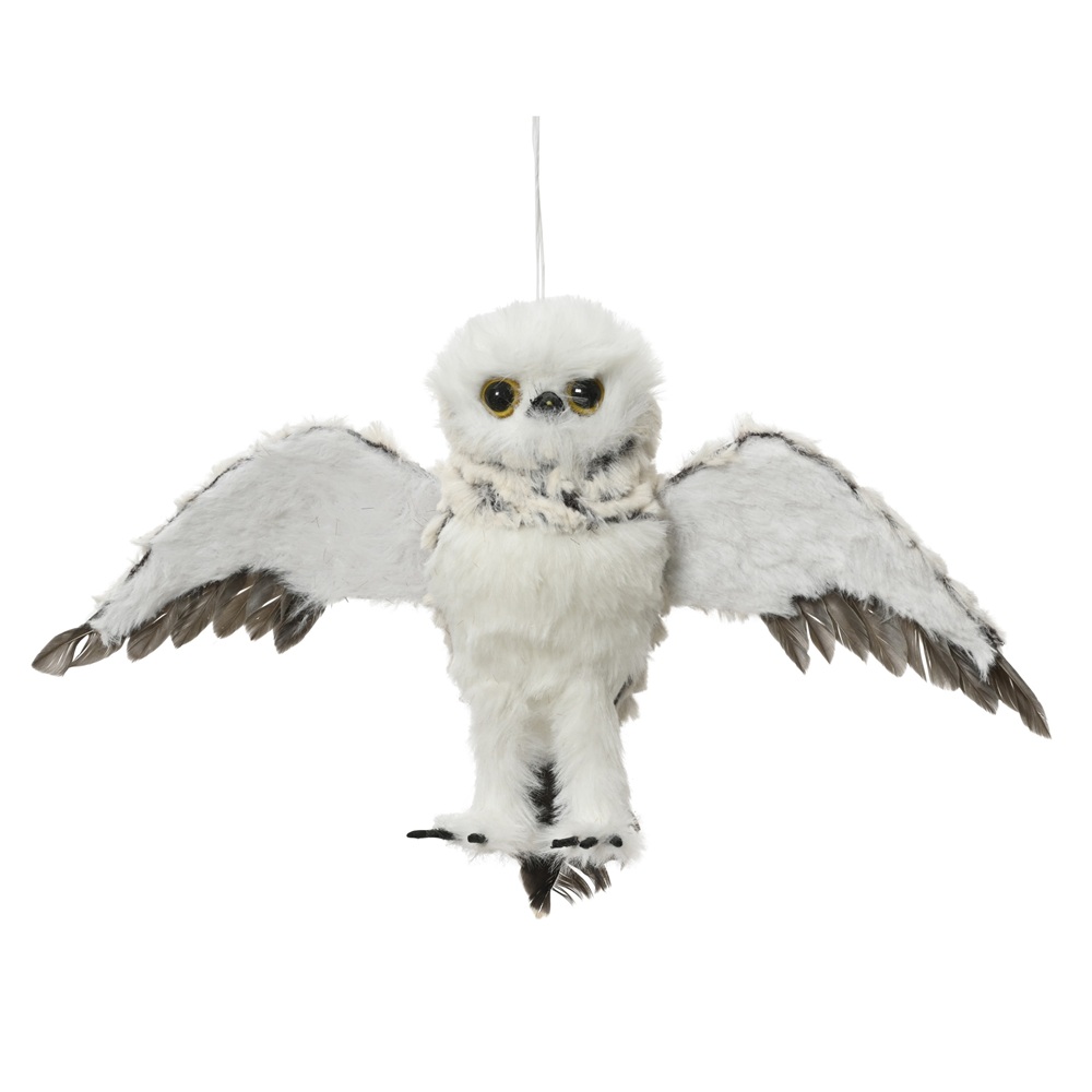 Κουκουβάγια Artificial Fur L12×W28×H16cm με Φτερά Decor Grey Decoris 548609 - 