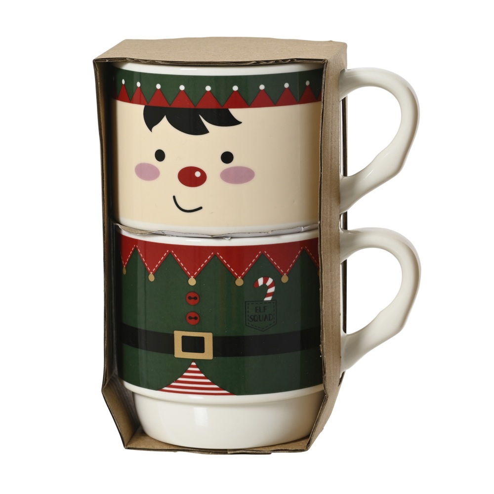 Σετ 2 Κούπες Πορσελάνης Χριστουγεννιάτικες 305ml 7,8cm 607366-1 - 