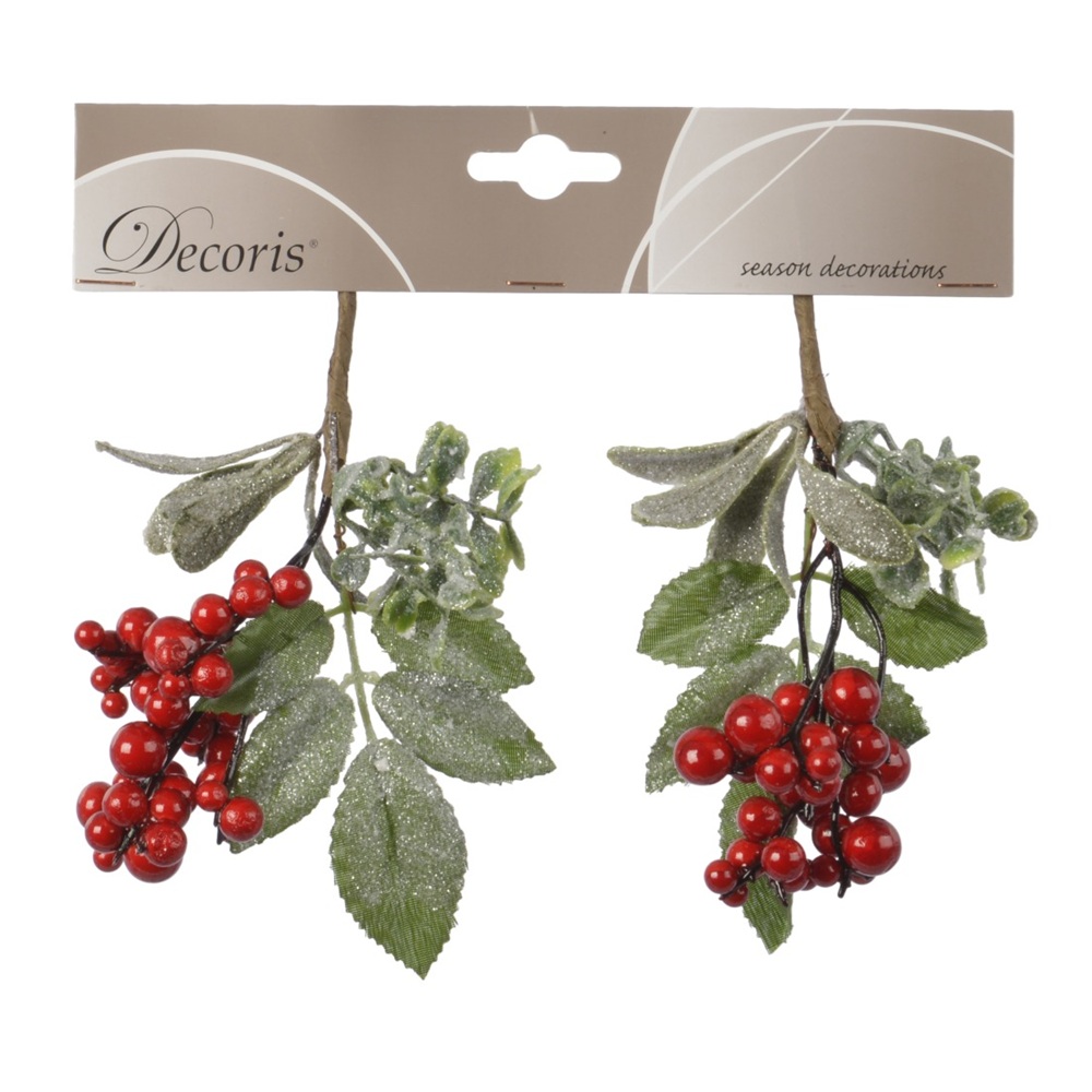 Κλαδί Foam Red Berries L.16cm Decoris 620126-3 - 2