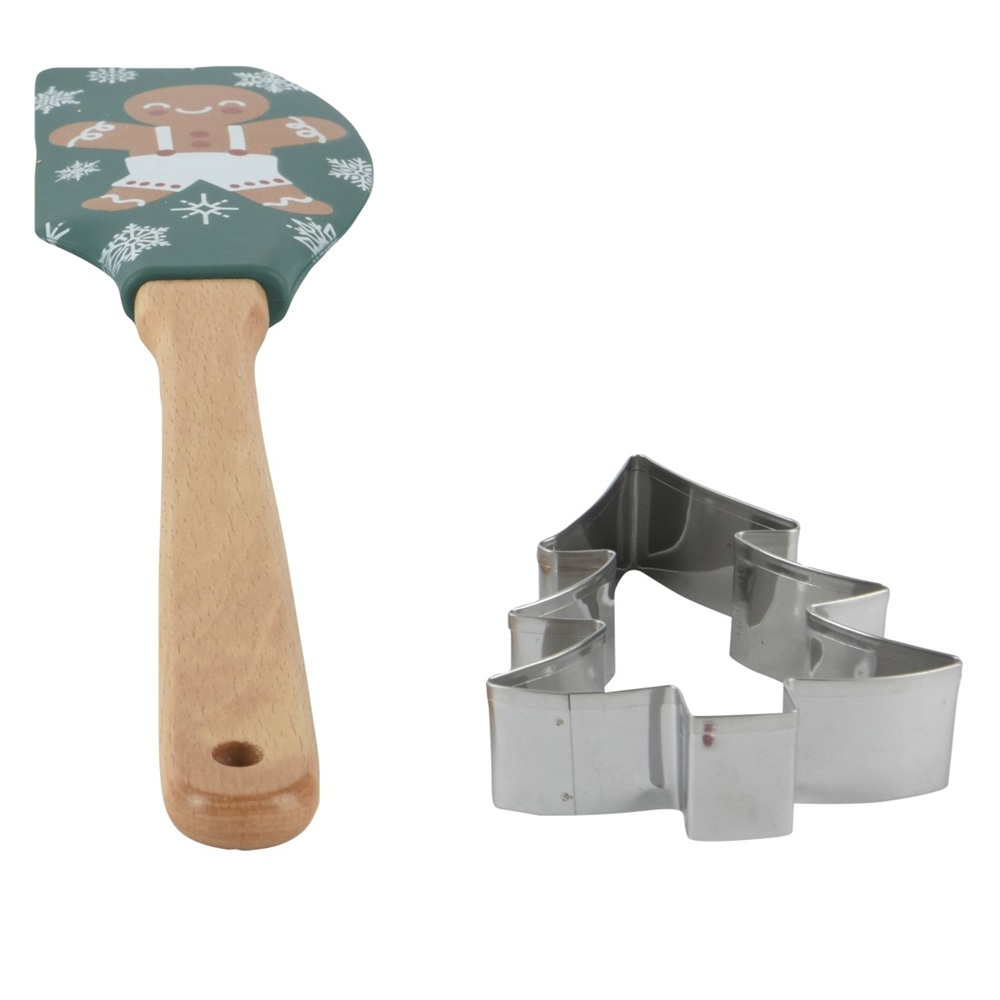 Σετ Ζαχαροπλαστικής Σιλικόνης Χριστουγεννιάτικο Σπάτουλα & Κουπάτ FSC 31,2cm 669077-1 - 2