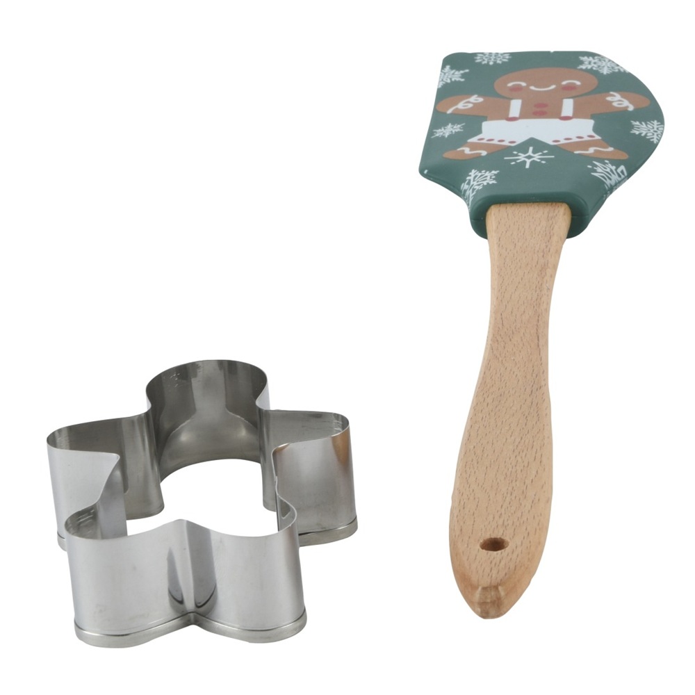 Σετ Ζαχαροπλαστικής Σιλικόνης Χριστουγεννιάτικο με Σπάτουλα & Κουπάτ FSC 31,2cm 669077-2 - 2
