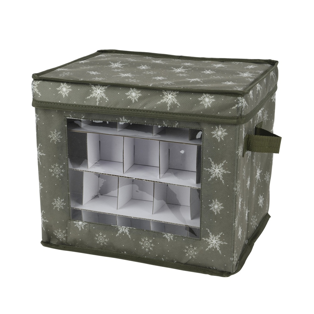 Κουτί Αποθήκευσης Πολυεστέρα Πτυσσόμενο με Καπάκι Πράσινο 33,5×33,5×20,5 cm Kaemingk 708320 - 2