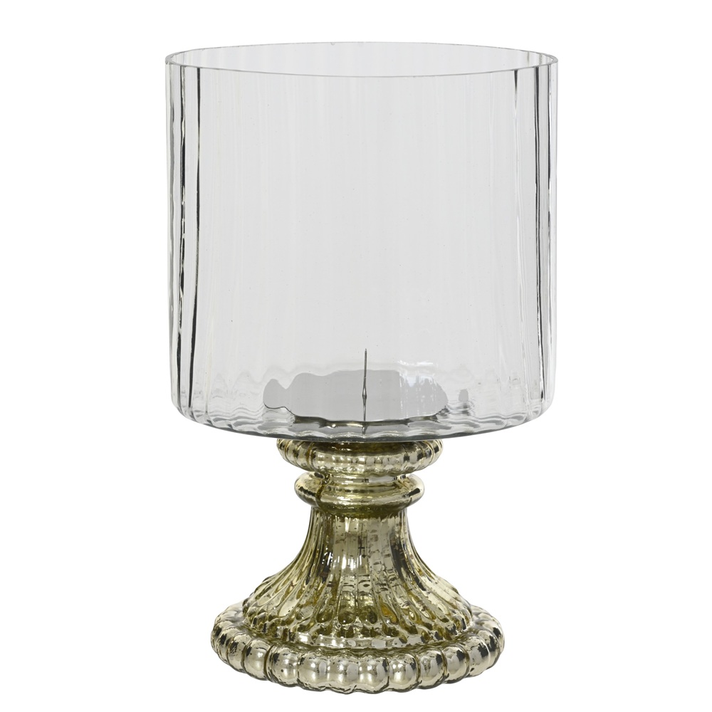 Φανάρι Hurricane Glass Gold/Clear L.15×W.15×H.25cm Kaemingk 708659 - 