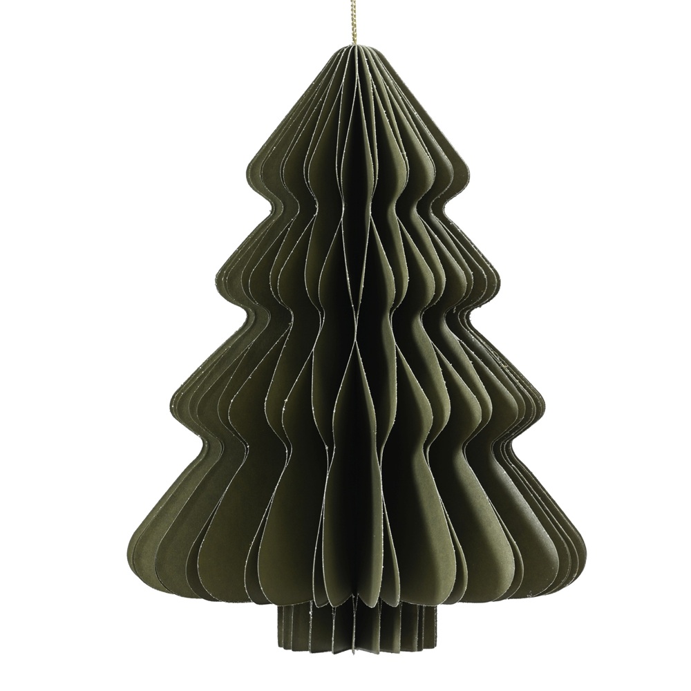 Δέντρο Paper Green Champagne Gold Glitter 40Layers H.15cm Decoris 709205 - 