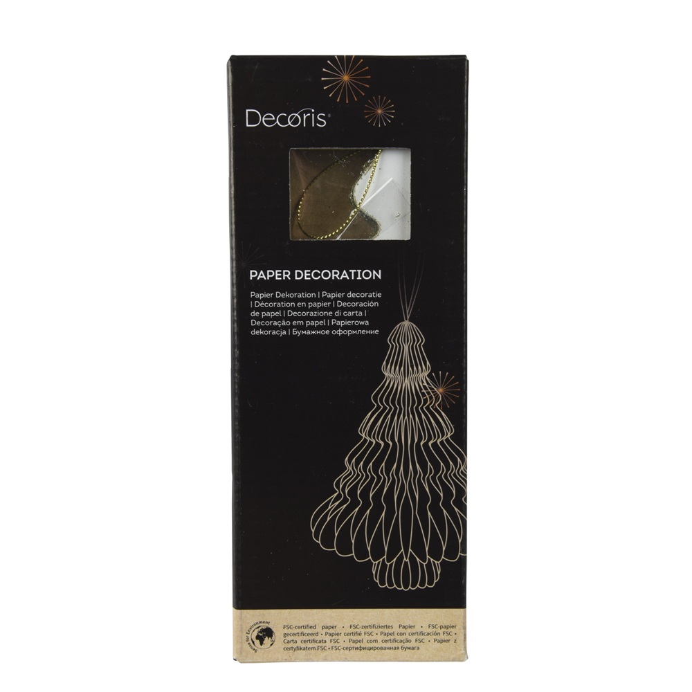 Δέντρο Paper White Champagne Gold Glitter 40Layers H.20cm Decoris 709232 - 2