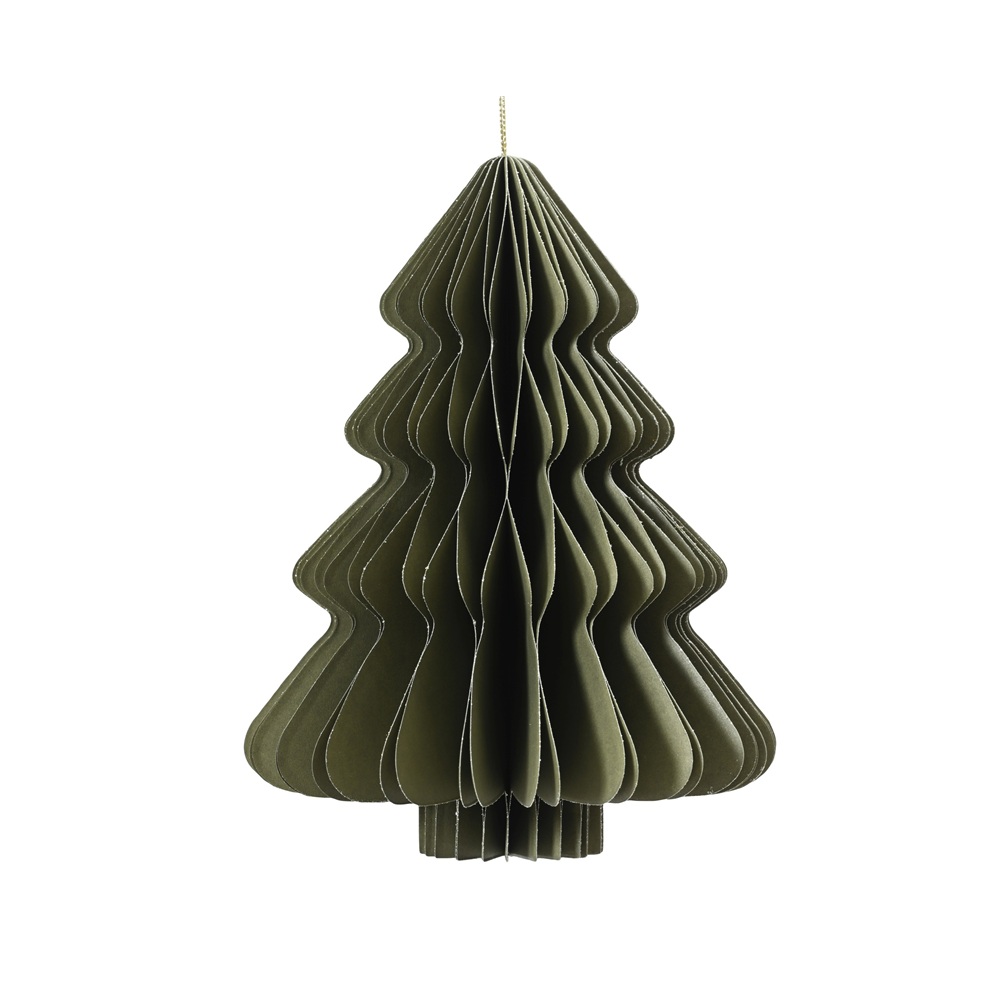 Δέντρο Paper Green Champagne Gold Glitter 40Layers H.20cm Decoris 709237 - 