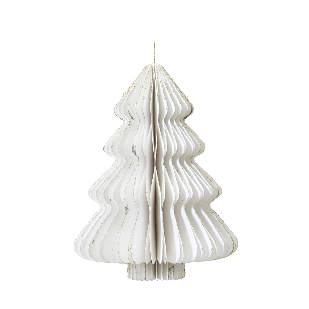 Δέντρο Paper White Champagne Gold Glitter 40Layers H.40cm Decoris 709264 - 