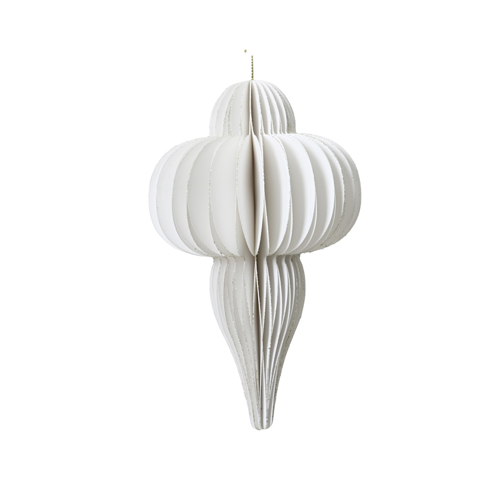 Στολίδι Paper White Champagne Gold Glitter 40Layers H.40cm Decoris 709280 - 