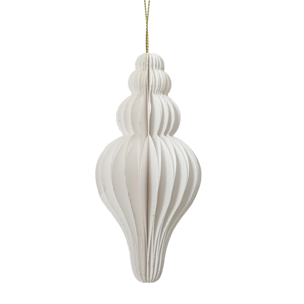 Στολίδι Χάρτινο Λευκό Δ5.5xΥ12cm Decoris 709420-2 - 